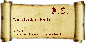 Macsicska Dorisz névjegykártya